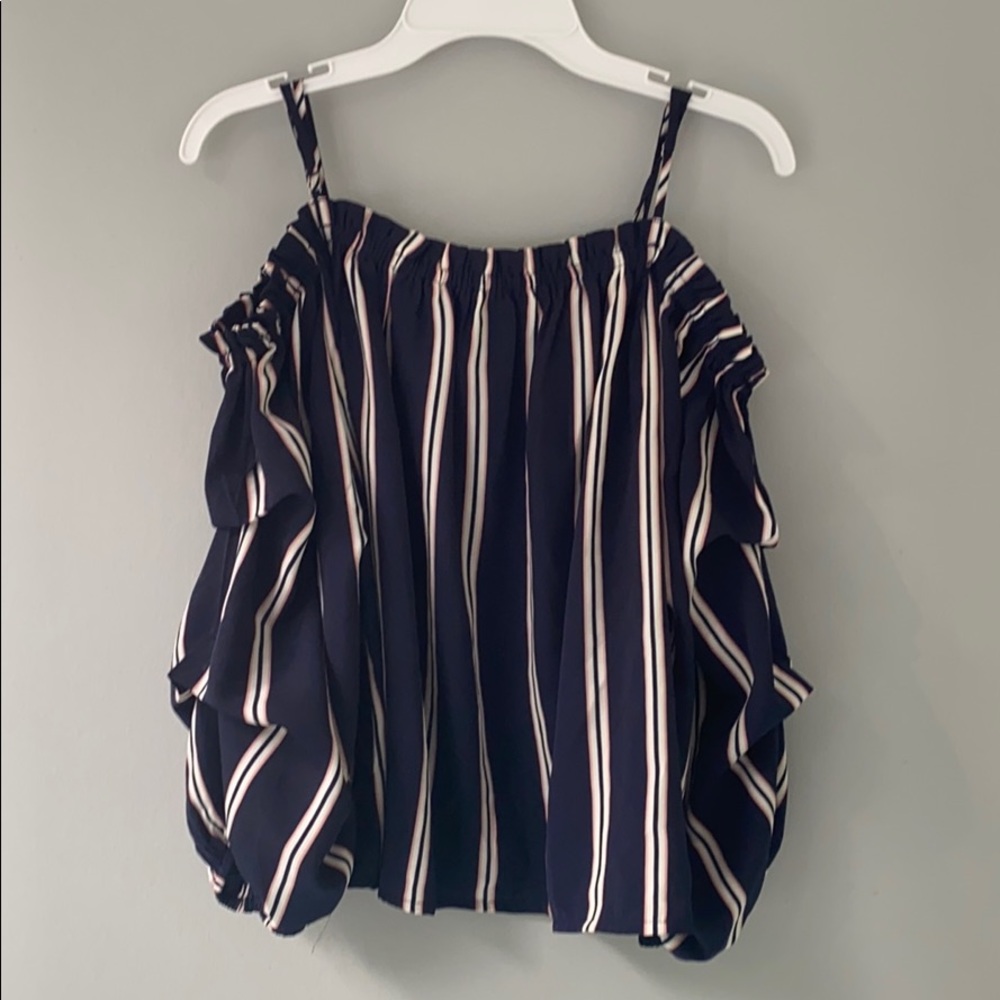 Forever 21 striped off the shoulder blouse